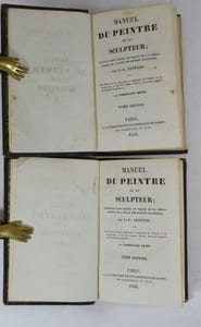 Manuel du peintre et du sculpteur ; ouvrage dans lequel on traite de la philosophie de l'art et des moyens pratiques... Tome I et II. [MANUEL RORET].