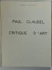 Paul Claudel critique d'art. [Tapuscrit inédit].. RICOLLEAU, Maurice.