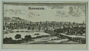 Rouanne [Roanne]. Gravure sur cuivre (Christophe RIEGEL, vers 1690). . [RIEGEL, Christophe (GRAVURE)].