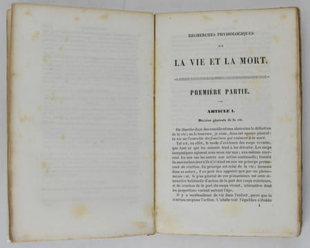 Recherches physiologiques sur la vie et la mort.. BICHAT, M.-F.-X.