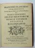 De tribus generibus instrumentorum musicæ veterum organicæ dissertatio.. BIANCHINI, (ou BLANCHINI) Francesco.