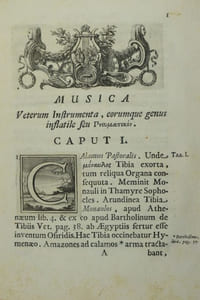 De tribus generibus instrumentorum musicæ veterum organicæ dissertatio.