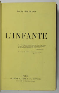L'Infante. (Édition originale, envoi, lettres).