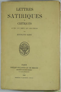 Lettres satiriques et critiques avec un défi au lecteur. (Édition originale)