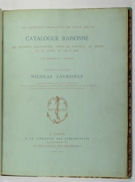 Les gravures françaises du XVIIIe siècle. Catalogue raisonné des estampes, eaux-fortes, pièces en couleur, au bistre et au lavis, de 1700 à 1800.1. ...