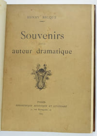 Souvenirs d'un auteur dramatique. Édition originale.