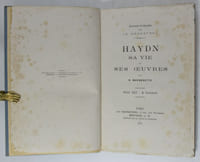 Haydn sa vie et ses oeuvres. Notice publiée par Le Ménestrel.