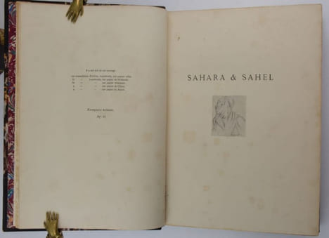 Sahara & Sahel. I. - Un été dans le Sahara. II. - Une année dans le Sahel. Édition illustrée de douze eaux-fortes par Lerat, Courtry et Rajon, d'une ...
