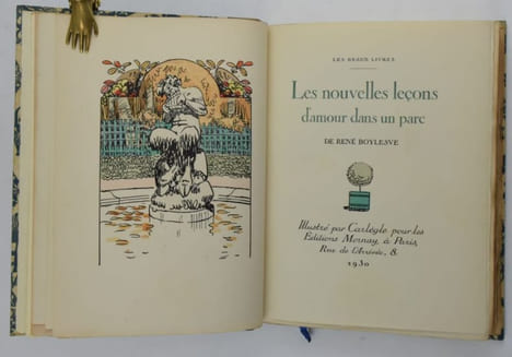 Les nouvelles leçons d'amour dans un parc. Illustré par Carlègle pour les Éditions Mornay.. BOYLESVE, René ; CARLÈGLE (illustrations).