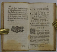 Vita, e miracoli di S. Mauro Abbate Discepolo del Patriarca de' Monaci d'Occidente S. Benedetto, Apostolo della sua Religione in Francia ; Insieme con l'Istoria del Monastero di Glannafoglio, fondato dal medisimo Santo, E diverse Traslazioni delle sue Reliquie fatte in piu Luoghi. Divisa in due Parti. Descritta da N. N. Monaco Benedettino Della Congregazione Casinese.