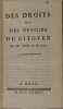 Des droits et des devoirs du citoyen. [Édition originale]. MABLY, Gabriel de (1709-1785).