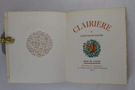 Clairière. Bois de Falke. [Envoi]. CONSTANTIN-WEYER ; FALKÉ (illustrations).