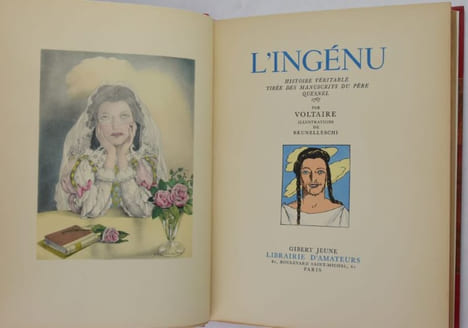 L'Ingénu. Histoire véritable tirée des manuscrits du Père Quesnel 1767.. VOLTAIRE ; BRUNELLESCHI (illustrations).