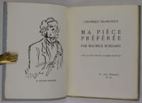 Chronique dramatique. Ma pièce préférée. Avec quatre dessins d'André Rouveyre. Les Amis d'Édouard N° 46. Édition originale.