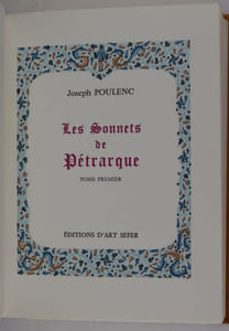 Les Sonnets de Pétrarque. Traduits en vers par Joseph Poulenc. Illustrés par Dominique Pardigon.