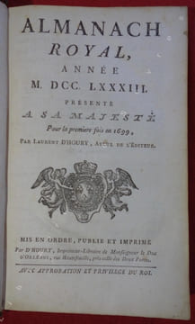 Almanach Royal, année M.DCC.LXXXIII. undefined