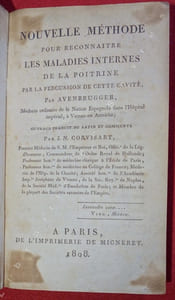 Nouvelle méthode pour reconnaitre les maladies internes de la poitrine par la percussion de cette cavité par Avenbrugger, (....) ; ouvrage traduit du latin et commenté par J. N. Corvisart (...)