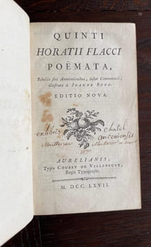 Quinti Horatii Flacci poëmata, scholiis sive annotationibus, instar commentarii, illustrata a Joanne Bond. Editio nova. HORACE (QUINTUS HORATIUS ...