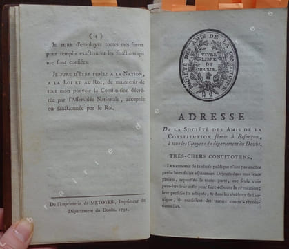 Recueil de 25 plaquettes révolutionnaires. (1790-1798), département du Doubs, Besançon. (révolution française). BRIOT (Pierre-Joseph)