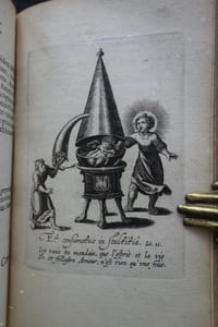Theatrum amoris divini et humani, emblematis tanquam scenis expressis, Latinis, Gallicis, Hispanicis & Flandricis versibus illustrati