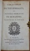 Caracteres de Th&eacute;ophraste et pens&eacute;es de M&eacute;nandre. Traduits par M. Levesque. THEOPHRASTE, MENANDRE