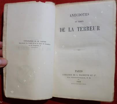 Anecdotes du temps de la terreur. undefined