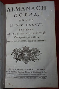 Almanach royal, année M.DCC.LXXXVI