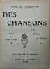 Des Chansons ... A dire ... D'amour ... De plein air. COUBERTIN, Paul de
