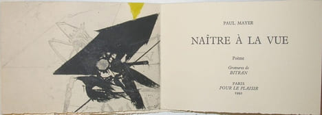 Naitre à la vue, gravures de Bitran. MAYER, Paul et BITRAN