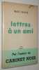Lettres à un ami : correspondance 1922-1937 avec Jean Grenier. JACOB, Max