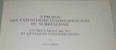 A propos des expositions internationales du Surréalisme : un document de 1947 et quelques considérations. RIOUX, Gilles