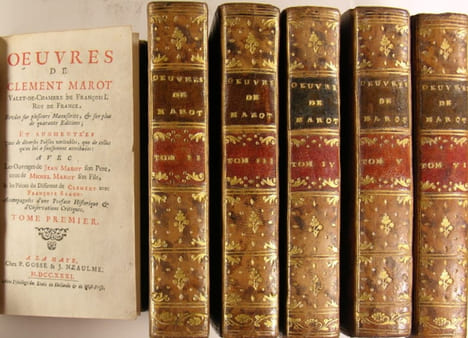 Oeuvres de Clément Marot valet de chambre de François I. Roy de France, revues sur plusieurs manuscrits, & sur plus de quarante éditions ; et ...