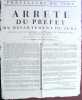 Arr&ecirc;t&eacute; du Pr&eacute;fet du d&eacute;partement du Jura, ordonnant la Nomination d’un Percepteur des Contributions dans les Communes du Ressort. Du 21 Prairial, an XI ...