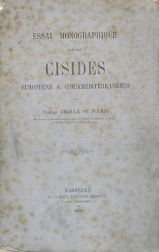 Essai monographique sur les Cisides européens & circaméditerranéens. ABEILLE DE PERRIN Elzéar