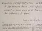 Loi concernant l'&eacute;tablissement &agrave; Paris, au Palais, de six Tribunaux, de sept membres chacun, pour instruire & juger tous les proc&egrave;s criminels ...