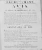 Recrutement - Avis - 1820.. (Document) CHEVALIER (Préfet du Var) & V. DE LA TOUR MAUBOURG (Marquis)