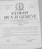 Extrait d'un jugement rendu par le 1er conseil de guerre permanent du 5è arrondissement maritime séant à Toulon, portant condamnation. 30 octobre ...