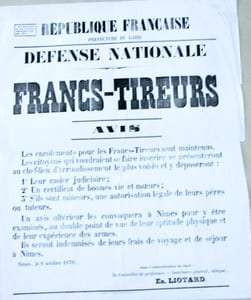 Francs-tireurs - Avis du 8 octobre 1870