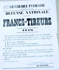 Francs-tireurs - Avis du 8 octobre 1870