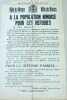 A la population Nimoise pour les réfugiés - 18 mai 1940. (Document) HUBERT ROUGER (député du Gard)