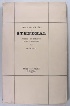 Pages retrouvées de Stendhal. Stendhal