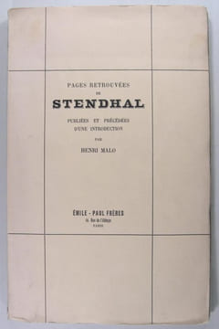 Pages retrouvées de Stendhal. Stendhal