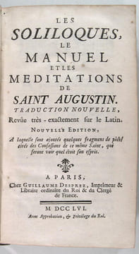 Les solliloques, le manuel et les méditations de SAINT AUGUSTIN. SAINT AUGUSTIN
