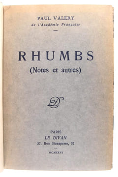 Rhumbs (notes et autres). VALERY Paul