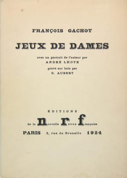 Jeux de Dames. GACHOT François