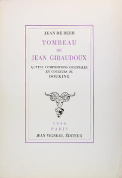 Tombeau de Jean Giraudoux . BEER Jean de