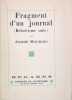 Fragment d'un journal.. MAUROIS André