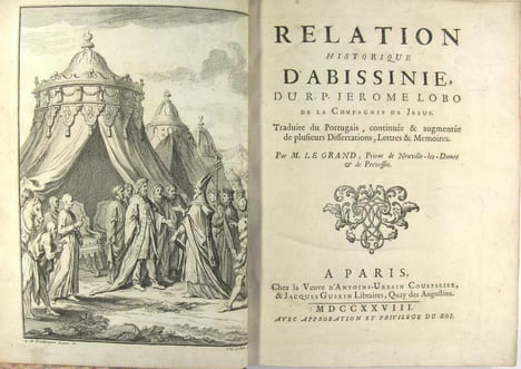 Relation historique d'Abissinie. LOBO Jérome R. P. de la Compagnie de Jésus