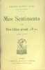 Mes sentiments et nos idées avant 1870.. ADAM Juliette madame (Juliette Lamber)