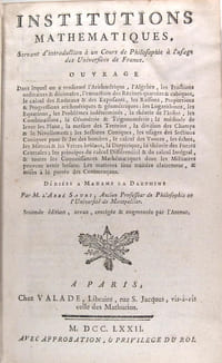 Institutions mathématiques servant d'introduction à un cours de philosophie à l'usage des universités de France.